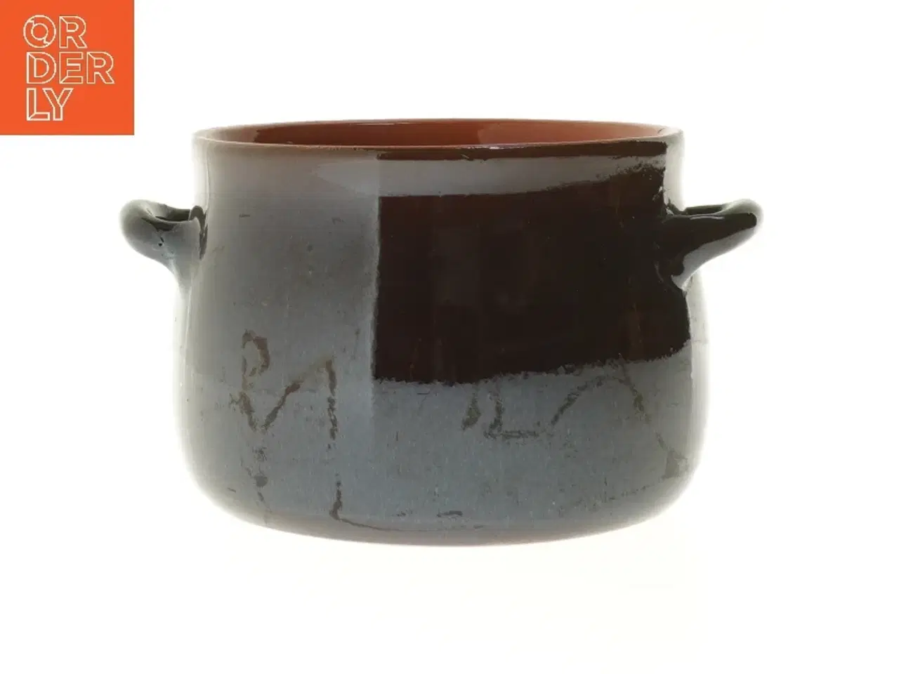 Billede 2 - Brune keramikgryder med hank (str. 2 stk Ø 15,5 & 21 cm)