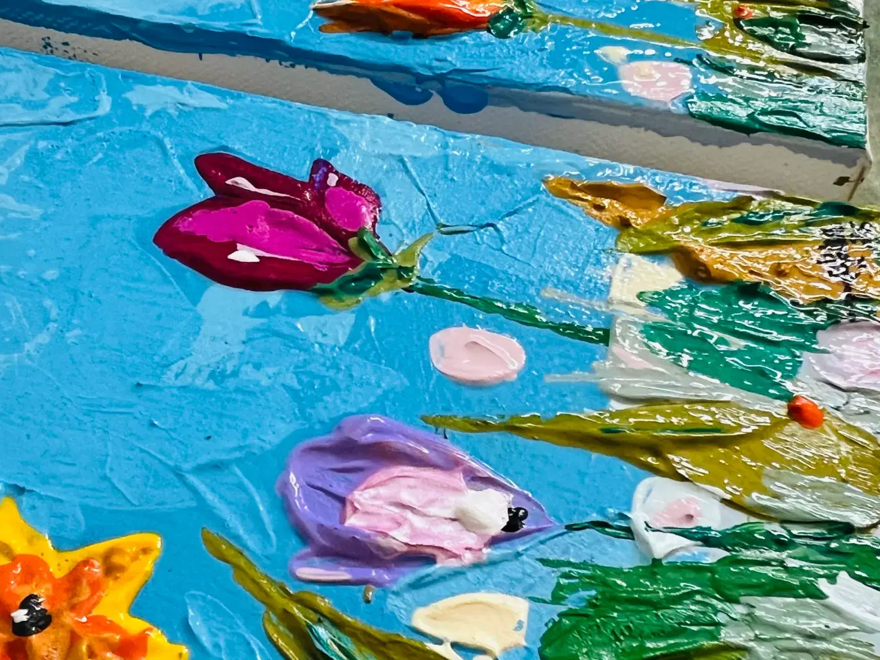 Billede 4 - Maleri med blomstermotiv