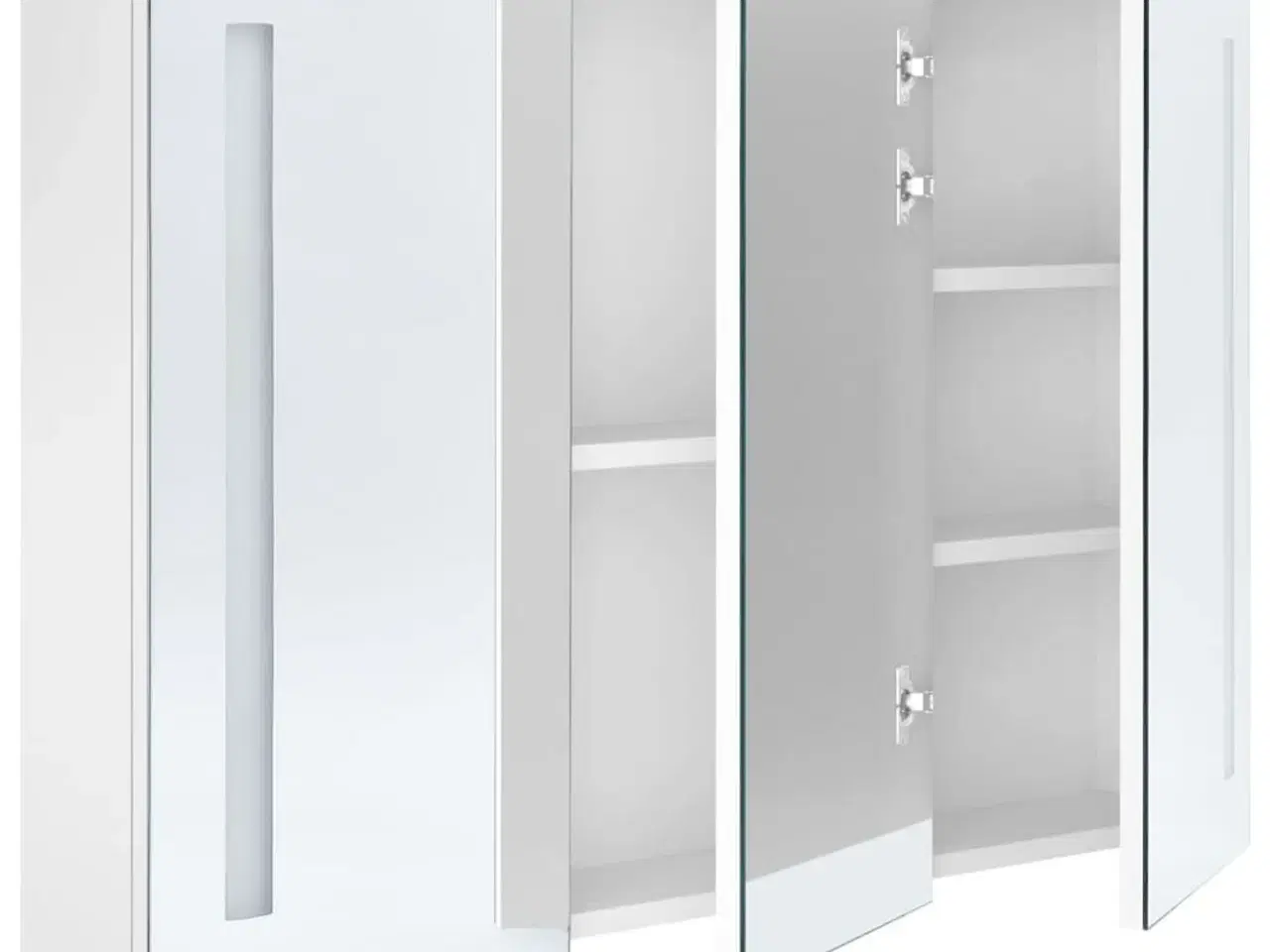 Billede 5 - Badeværelsesskab med spejl + LED-lys 89x14x62 cm skinnende hvid
