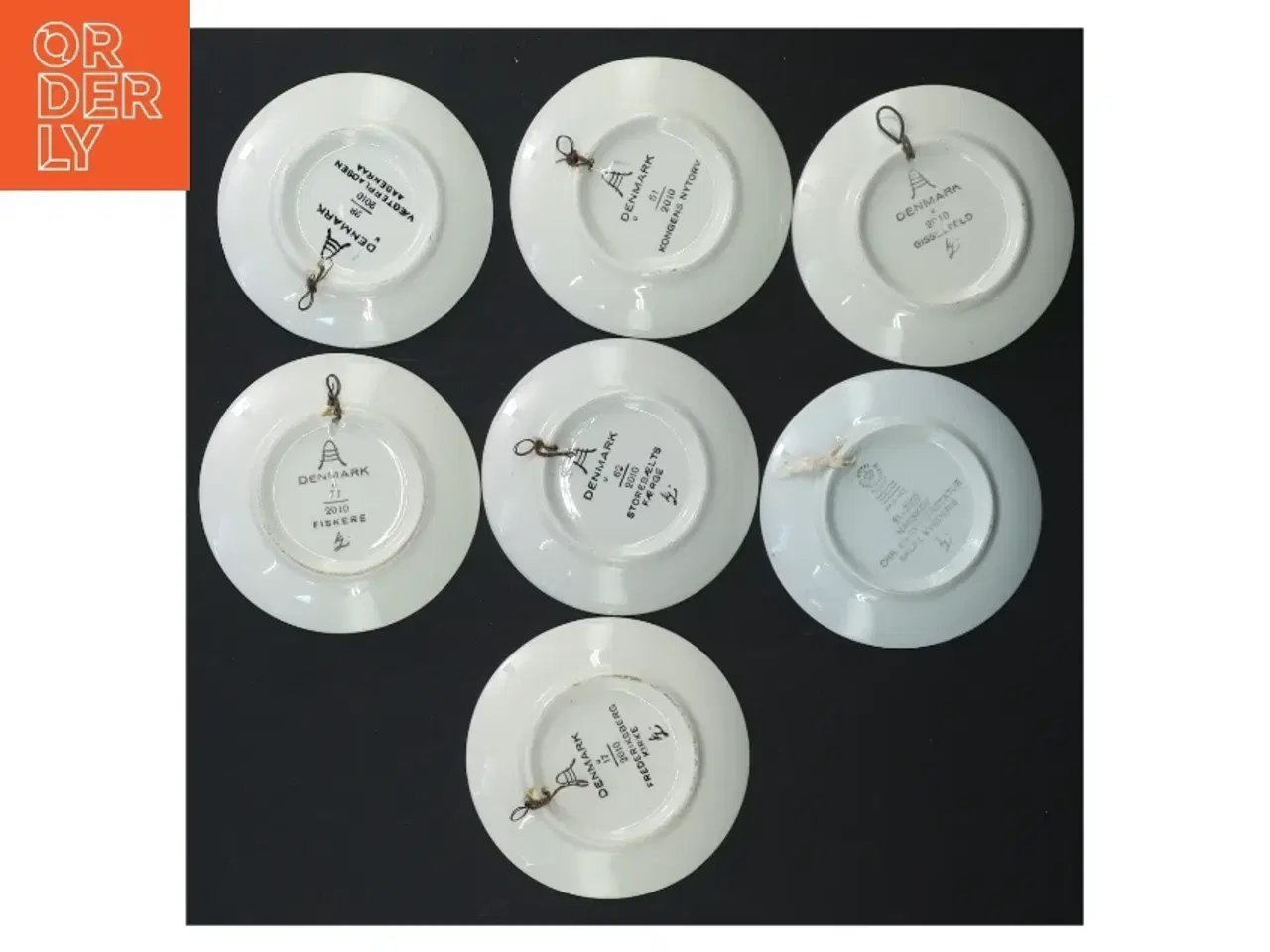 Billede 3 - Blå og hvide porcelænsplatter, 7 stykker fra Aluminia (str. Ø. 8,5 cm. 7 styk)