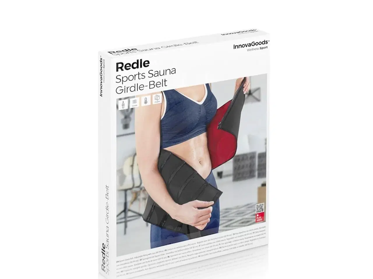 Billede 2 - Redle sports slankebælte med saunaeffekt - sort/rød