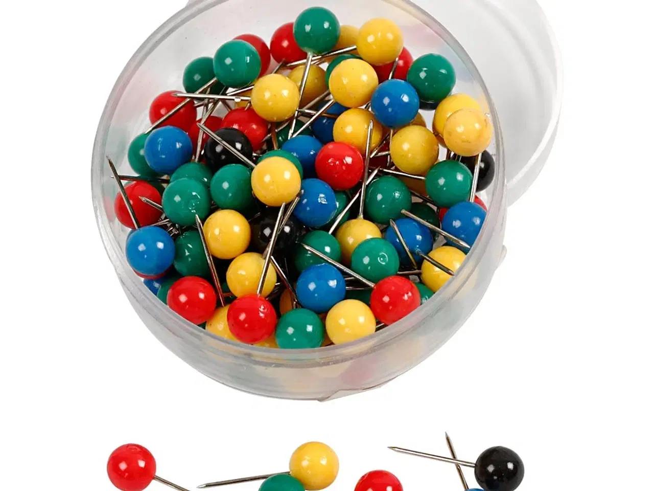 Billede 1 - Kortnåle 17 mm - 100 stk. i assorterede farver