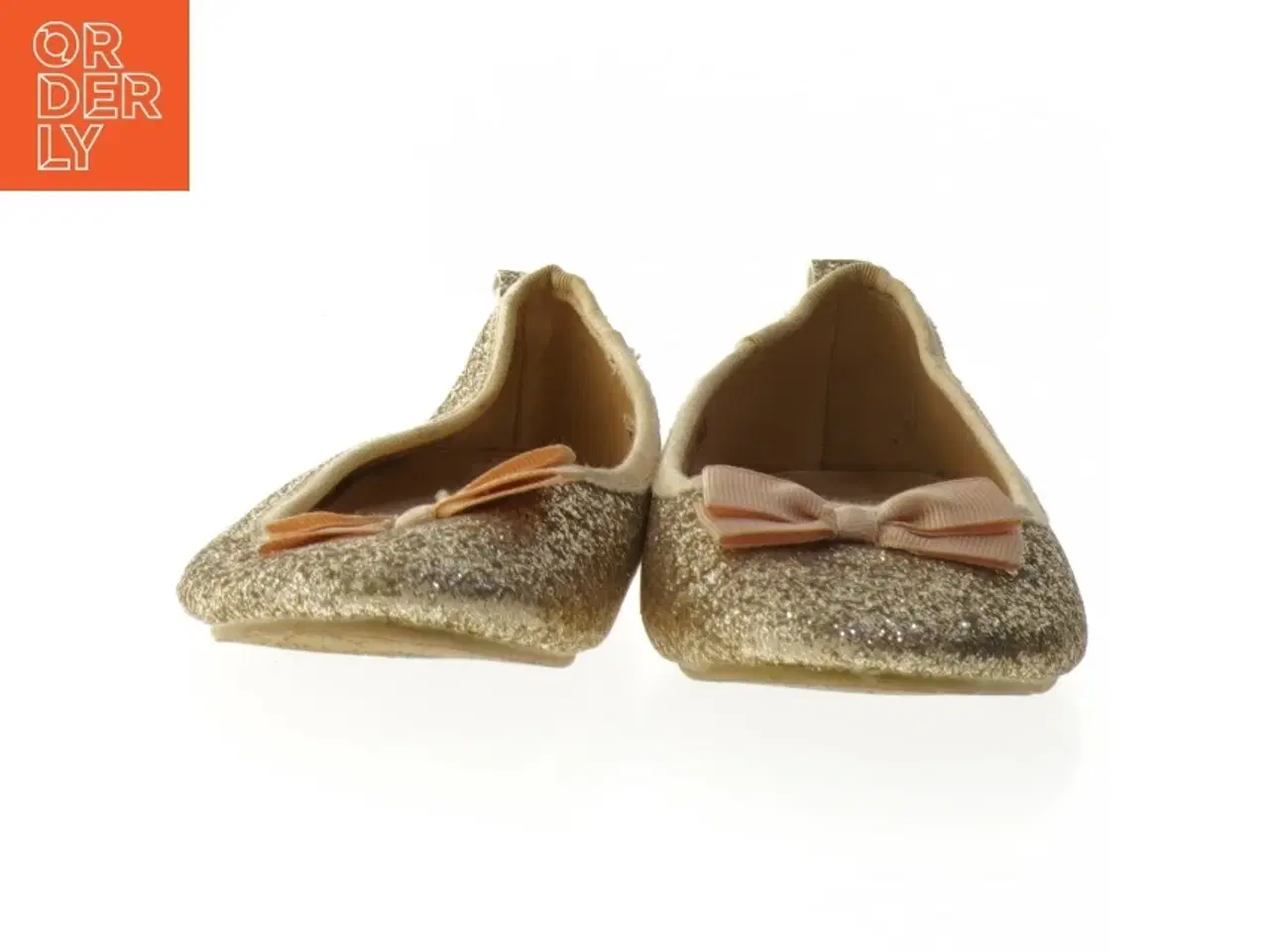Billede 3 - Guld ballerina sko i størrelse 28 med sløjfe (str. 28 )