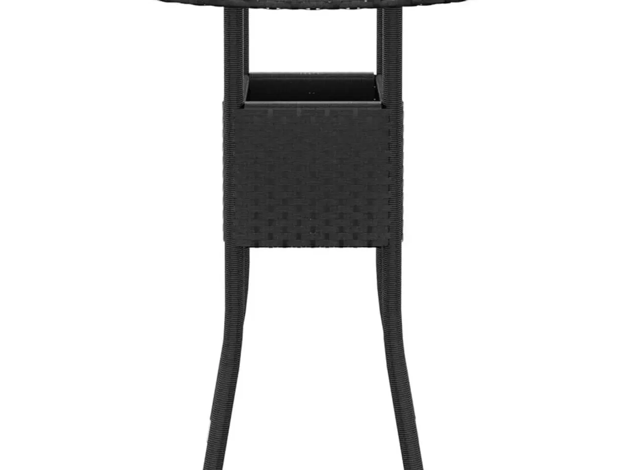 Billede 2 - Havebord Ø60x75 cm hærdet glas og polyrattan sort