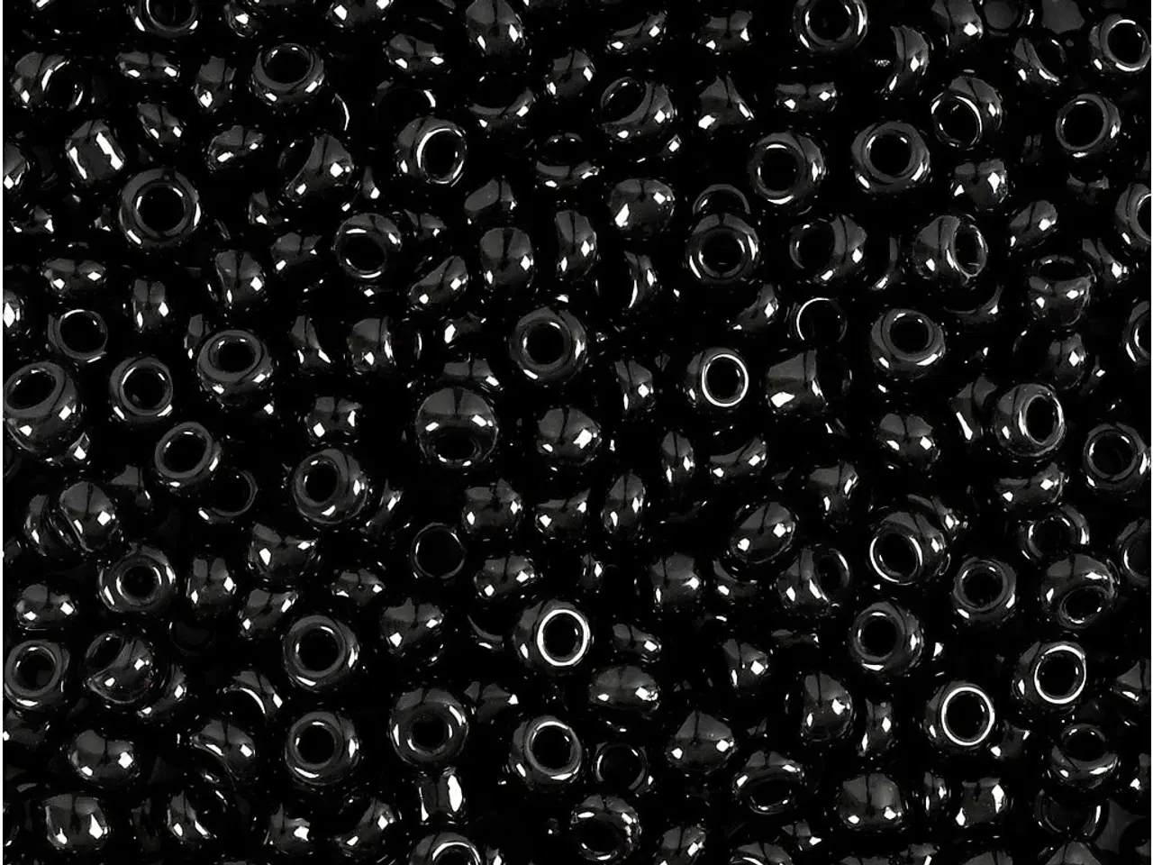 Billede 1 - Rocaiperler, diam. 3 mm, str. 8/0, hulstr. 0,6-1,0 mm, sort, 500g/ 1 pk.