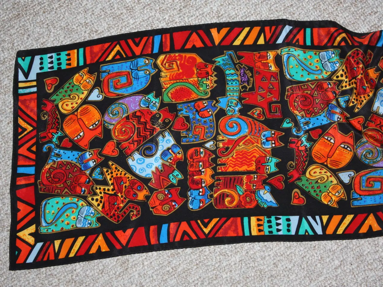 Billede 9 - Vintage Laurel Burch silke tørklæde med katter