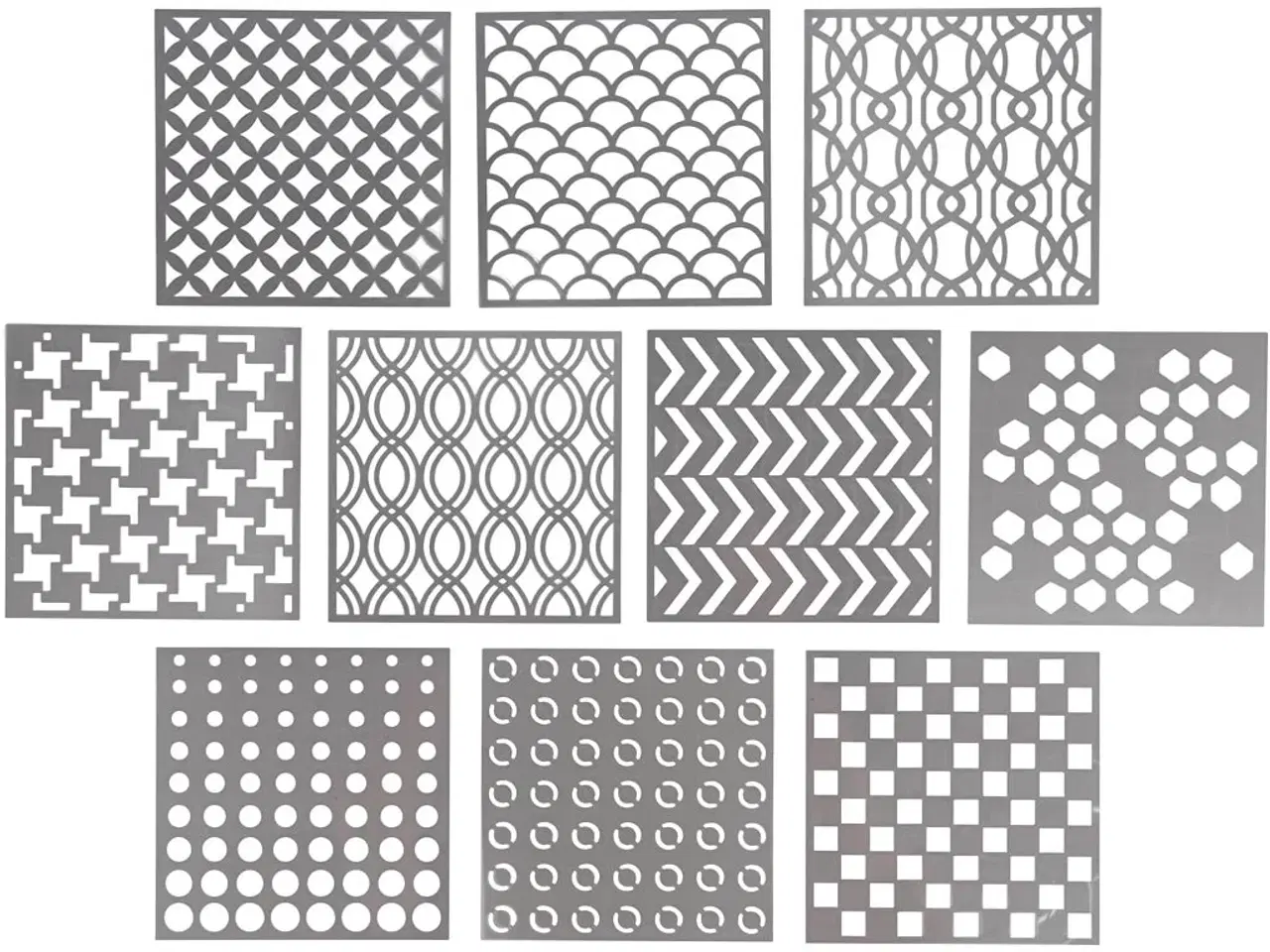 Billede 1 - Stencil, str. 15x15 cm, tykkelse 0,31 mm, 10ark/ 1 pk.