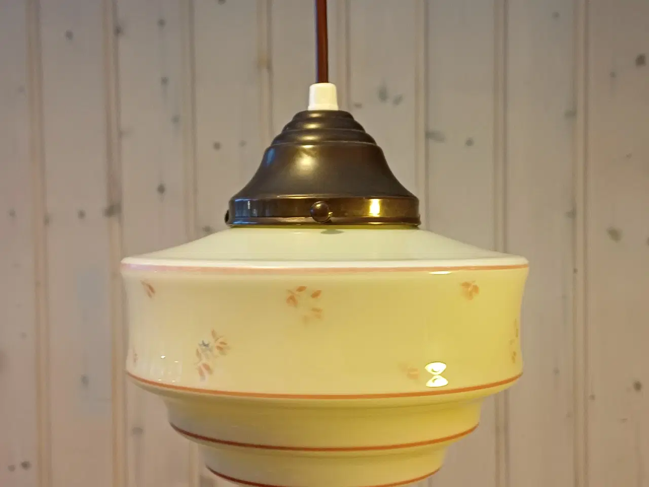 Billede 4 - Vintage/Retro loftlampe med glasskærm