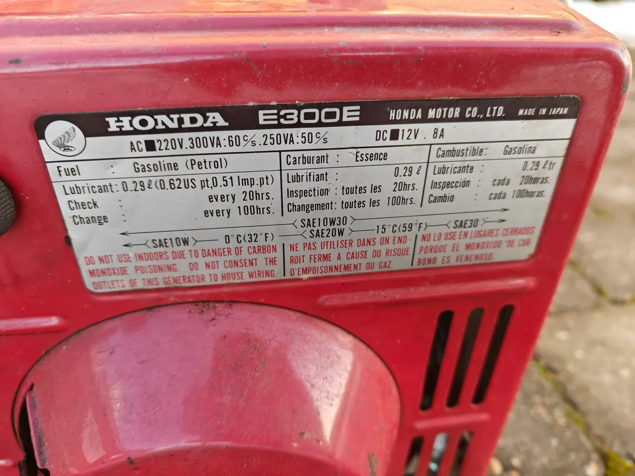 Billede 2 - Honda Generator Model E300E 4-takts.