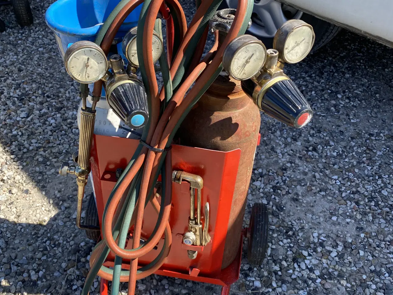 Billede 4 - gas og ilt sæt på vogn 5 kg ejerflasker 