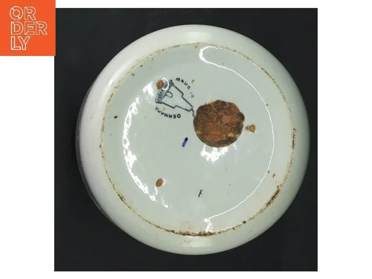 Billede 4 - Keramisk kaffedåse med trælåg fra Knabstrup (str. Ø 12 cm, 13 cm)