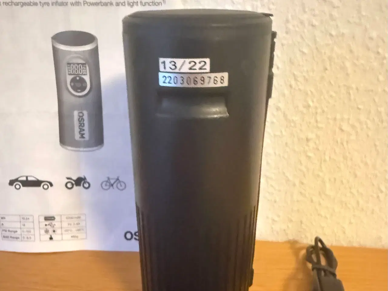 Billede 4 - Osram Tyreinflate 2000 mini kompressor