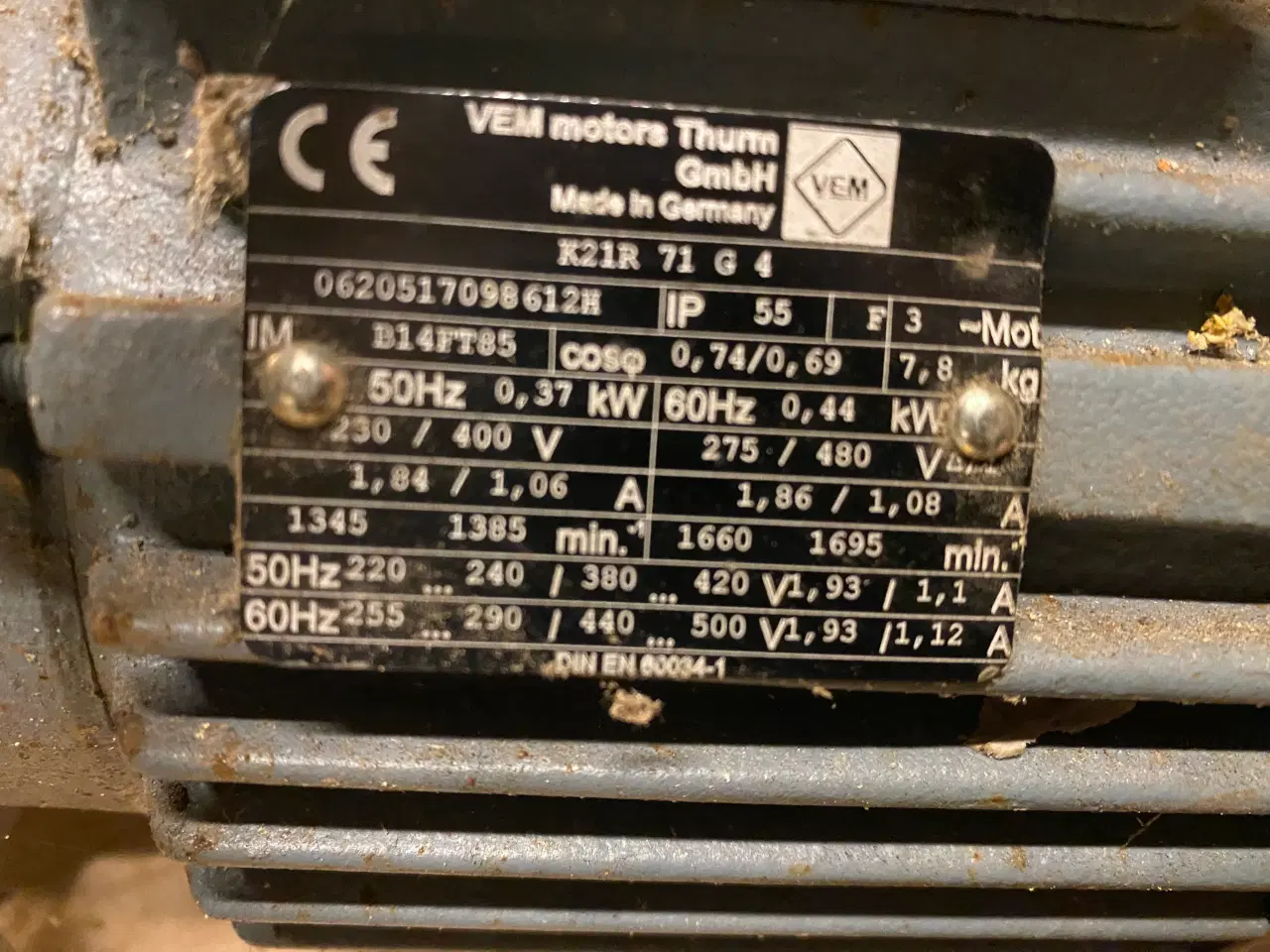 Billede 2 - Gearmotor 0,37 kw ø20 akselhul