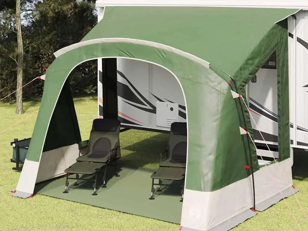 Billede 1 - Camping telt med tag med opbevaring Grøn 330 x 250 x 245 cm