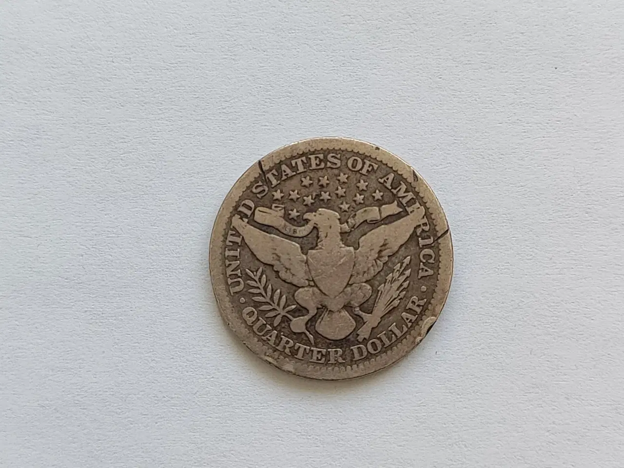 Billede 2 - Quarter Dollar 1908 USA - Dårlig stand