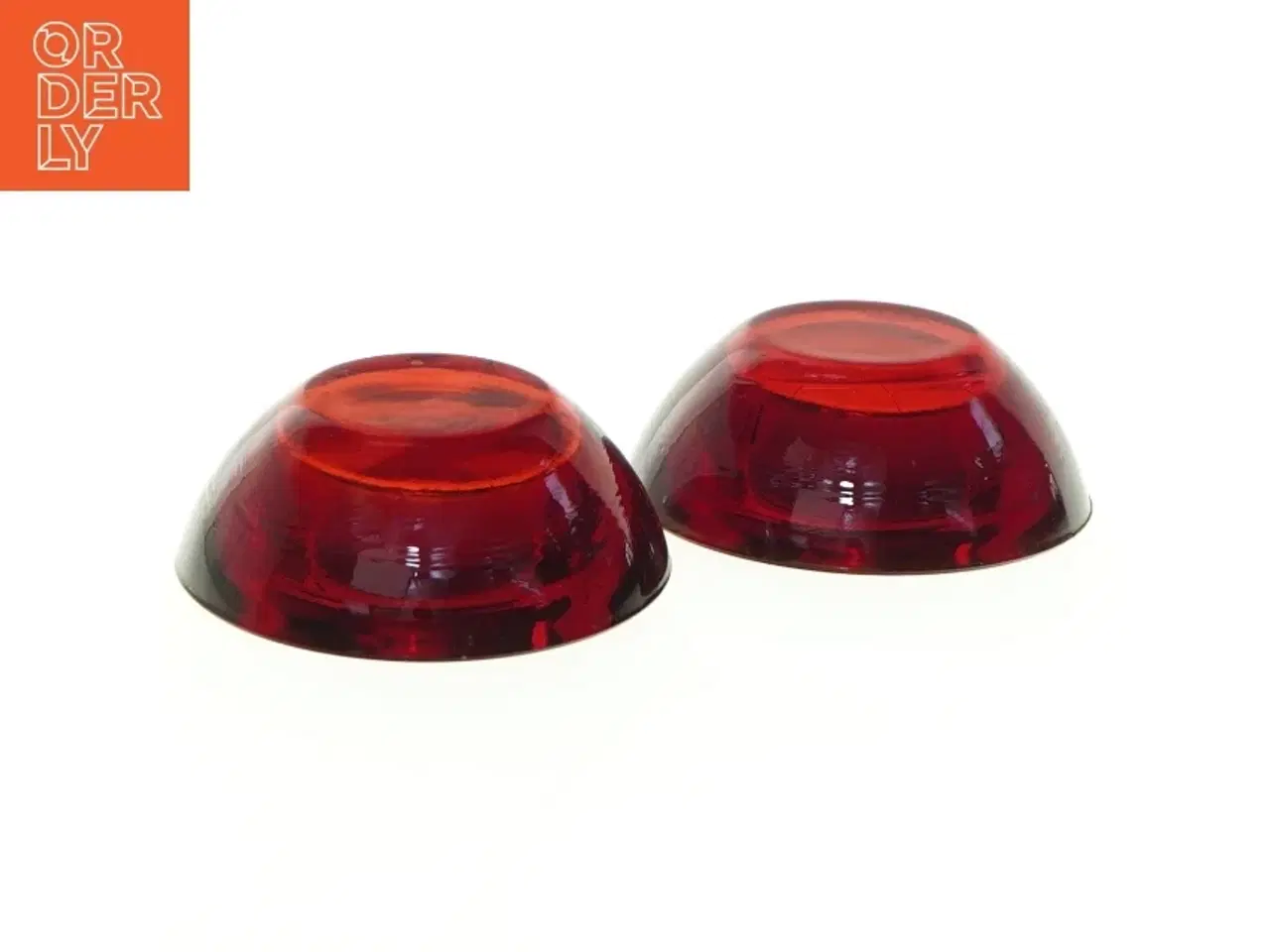 Billede 4 - Røde glaslysestager (str. Diameter 7,5 cm h, 3 cm)