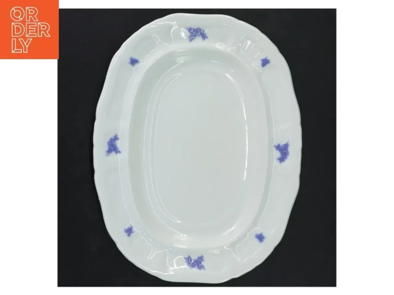 Billede 2 - Gustavberg Blå Blom fad (str. Ø 26,5x20 cm)
