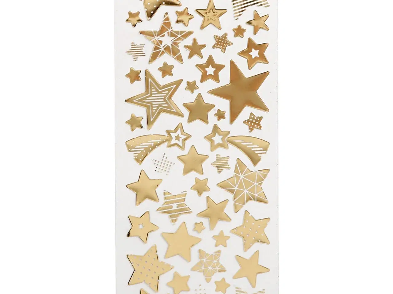 Billede 1 - Stickers, stjerner, ark 10x24 cm, guld, 1 ark
