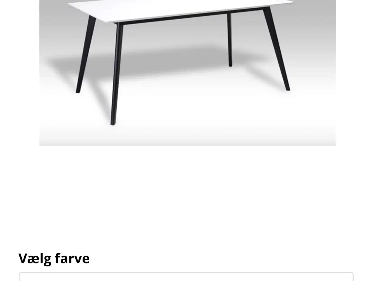 Billede 3 - Spisebord med hvid plade og sorte træben