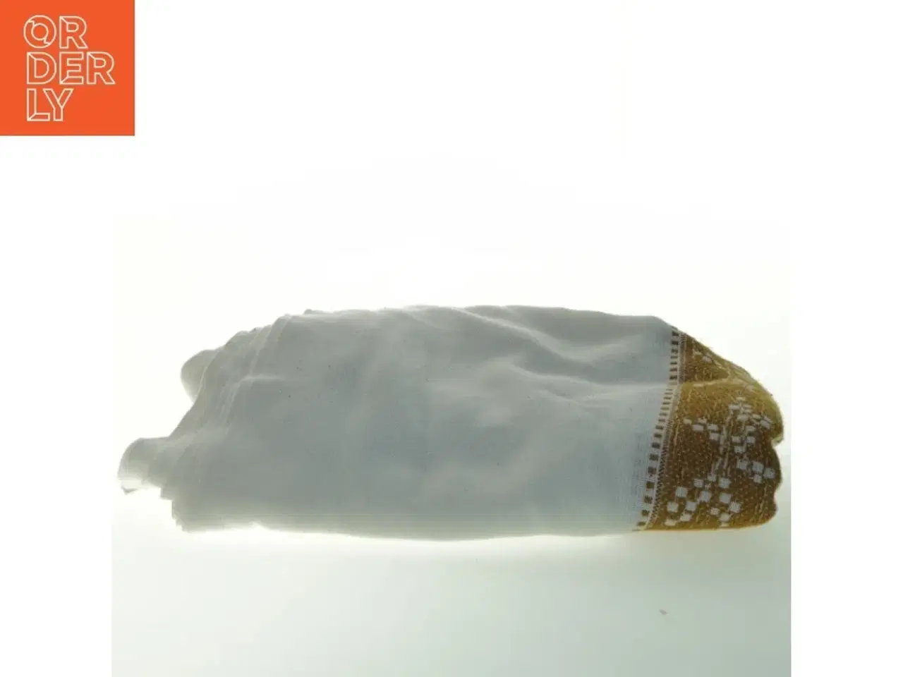 Billede 4 - Hvidt dug med brunt mønster