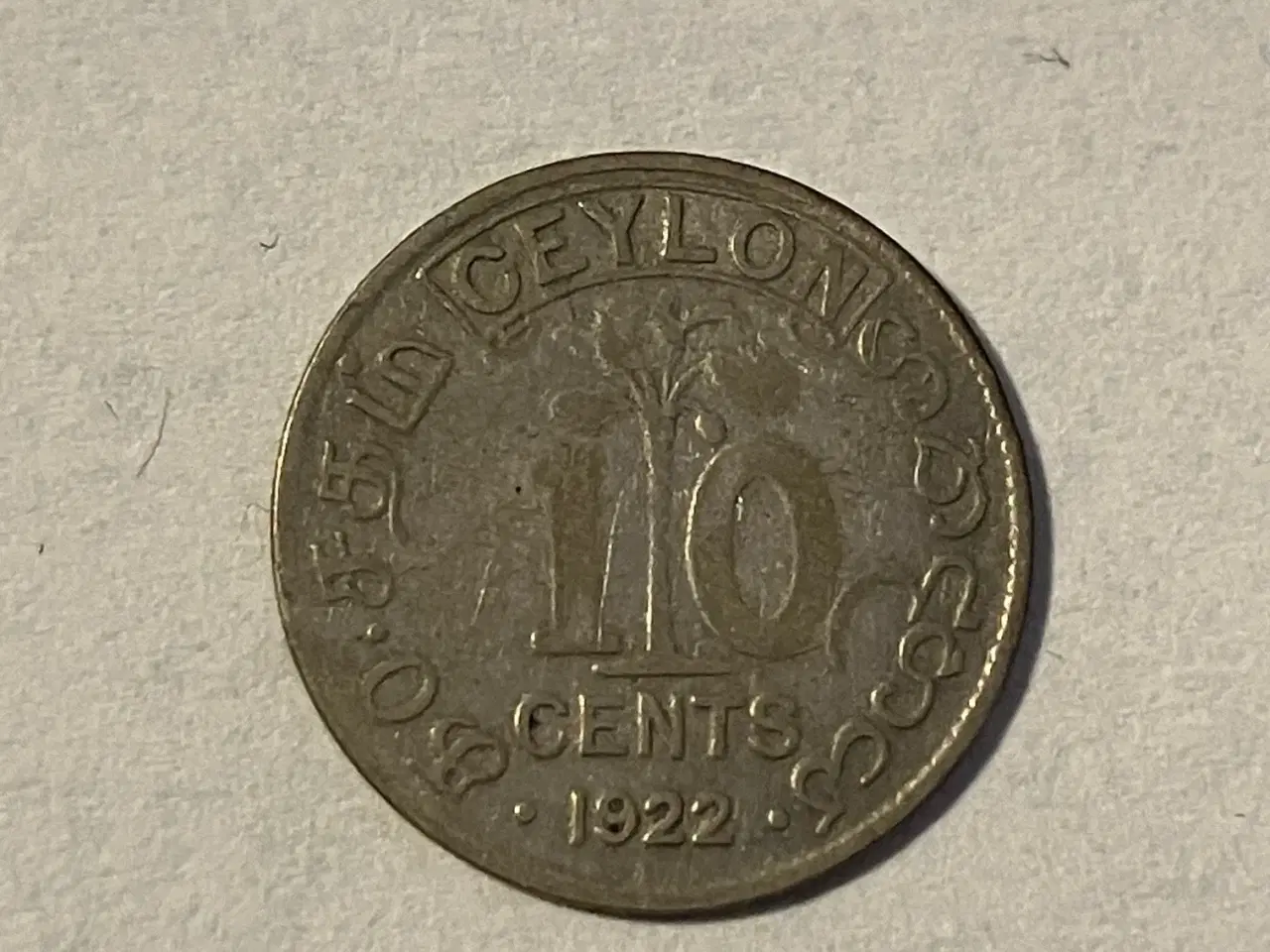 Billede 1 - 10 Cents Ceylon 1922