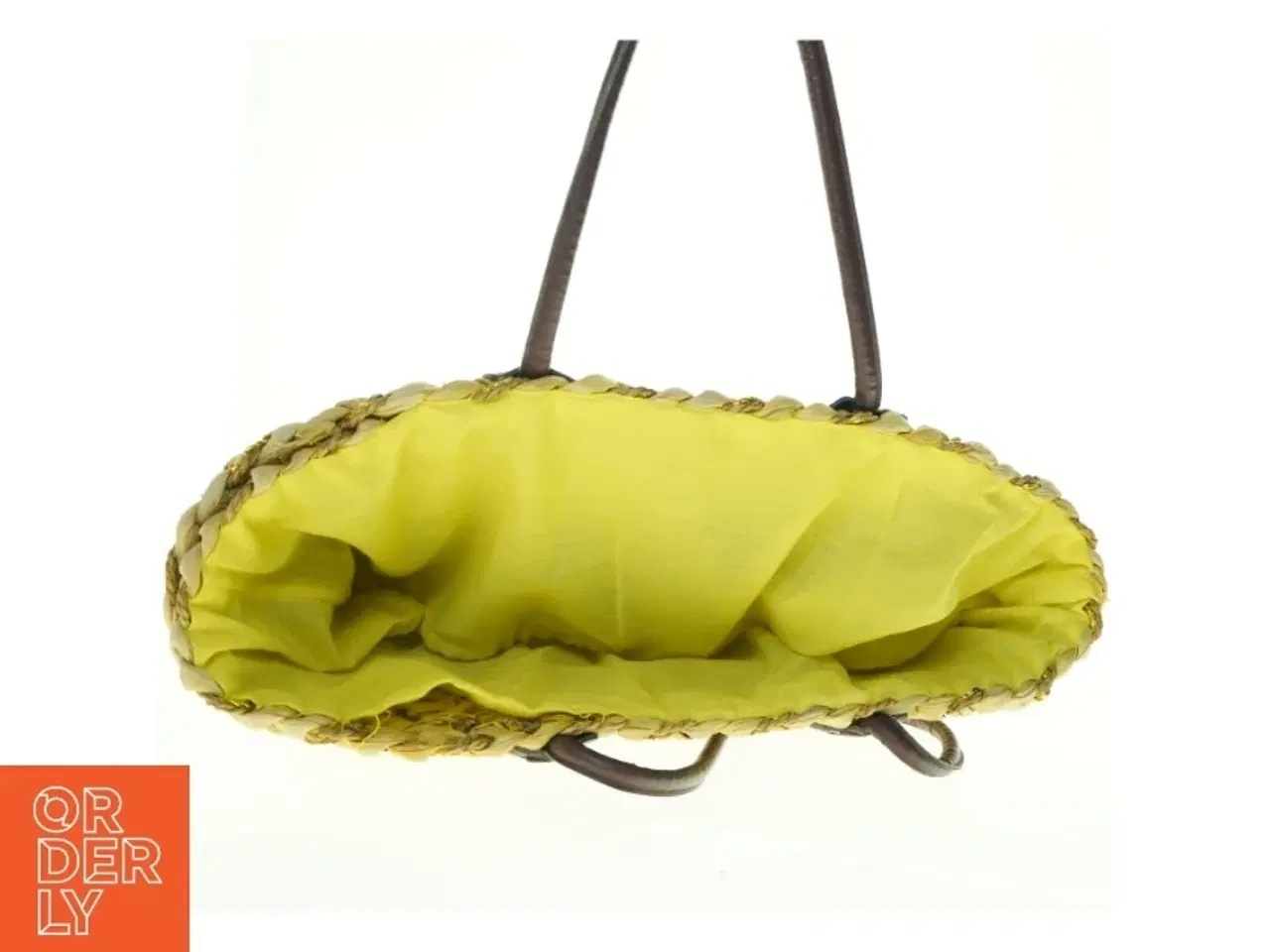 Billede 4 - Gul flettet strandtaske (str. 55 x 52 x 21 cm)