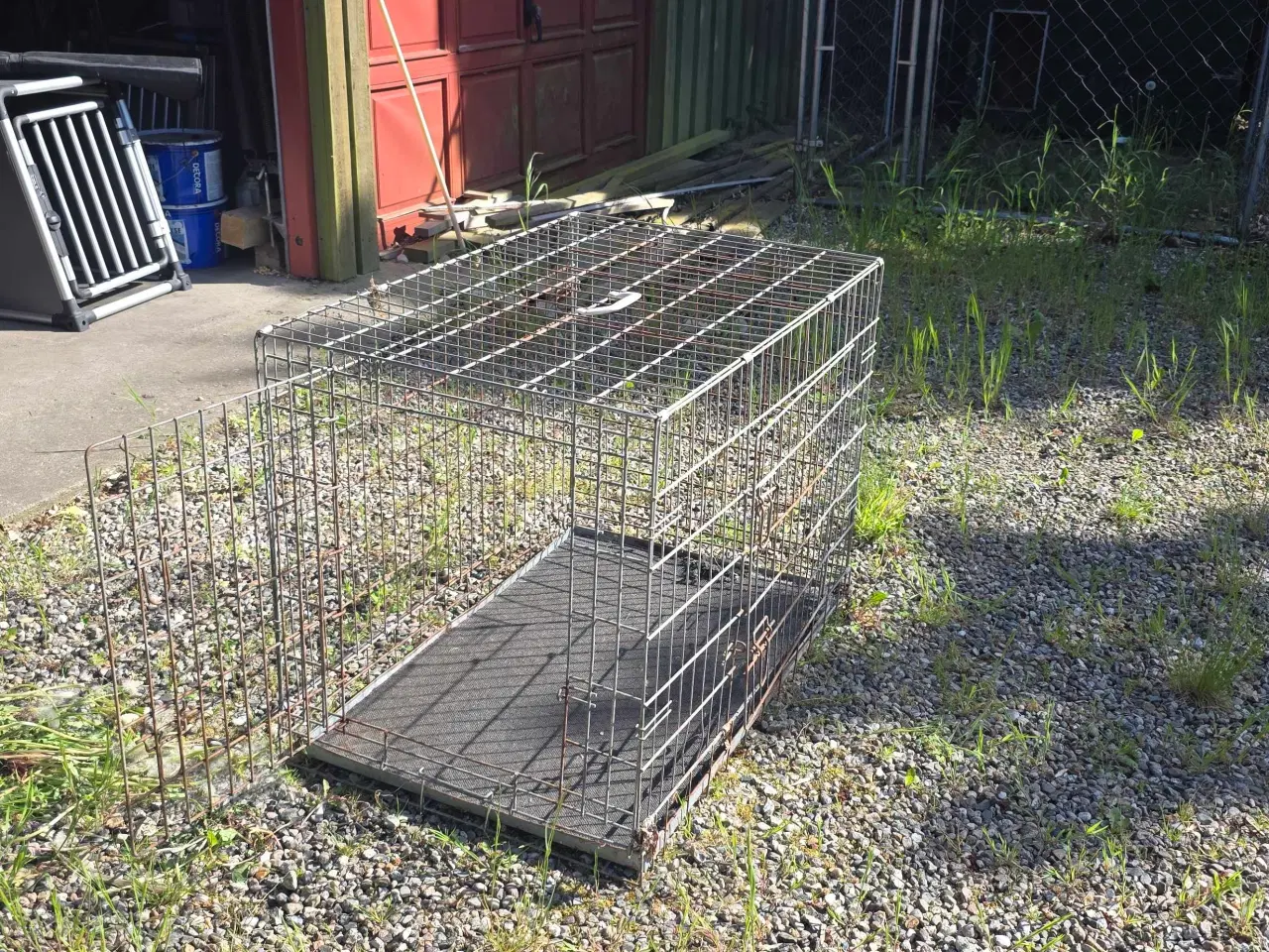 Billede 2 - Sammenklappelig metal hundebur med bundbakke