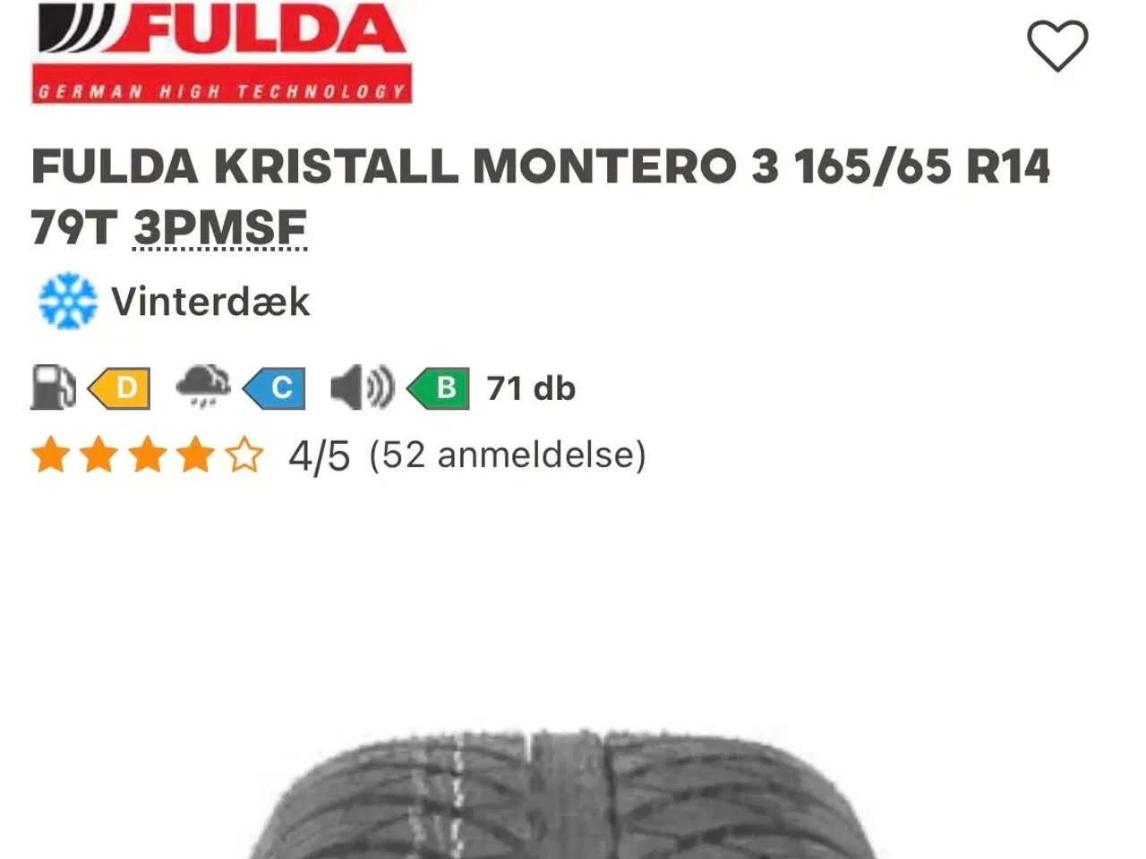 Billede 4 - Et sæt vinterdæk, C1/108/Aygo