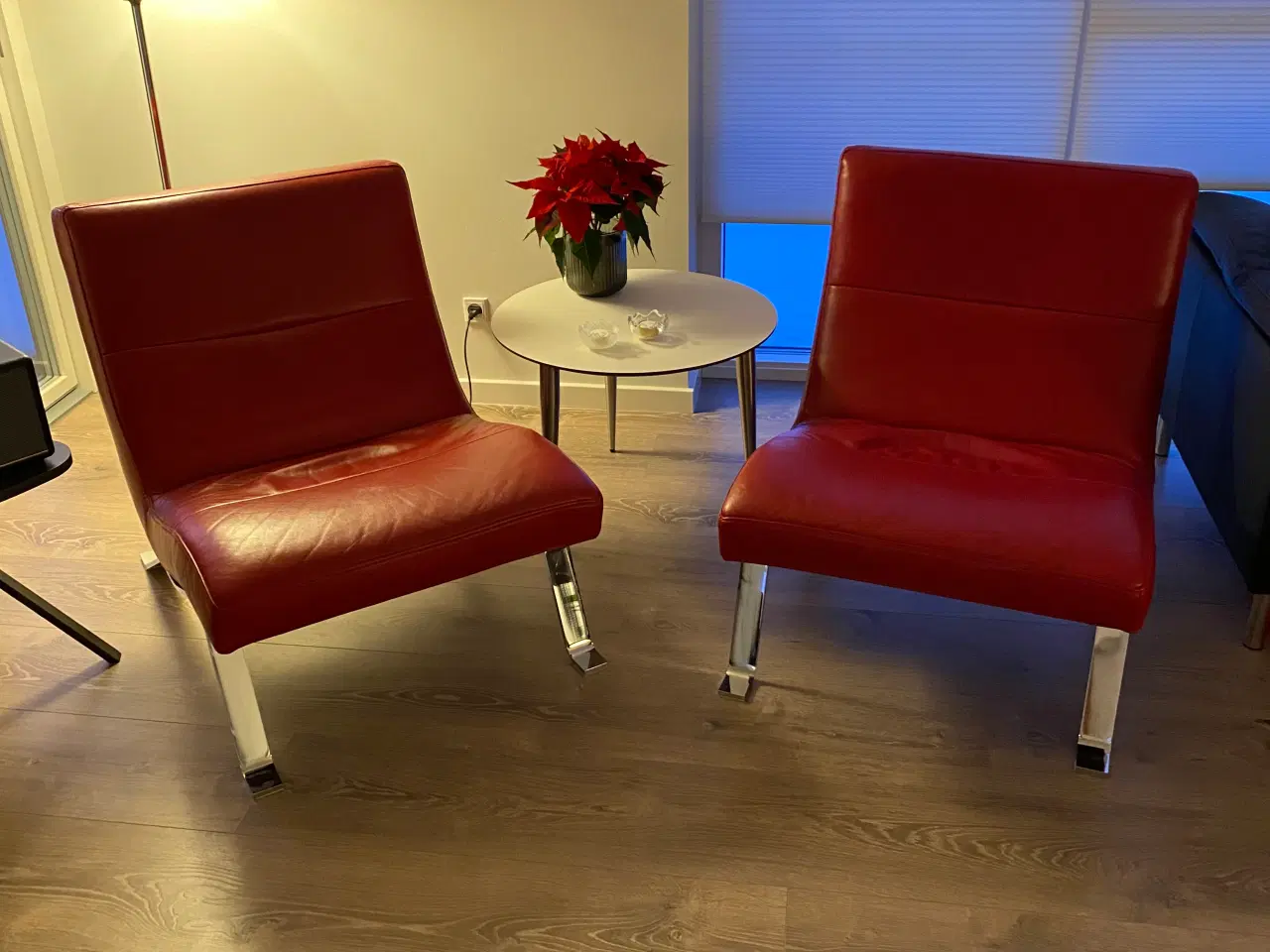 Billede 5 -  2 Solide røde læder lænestole