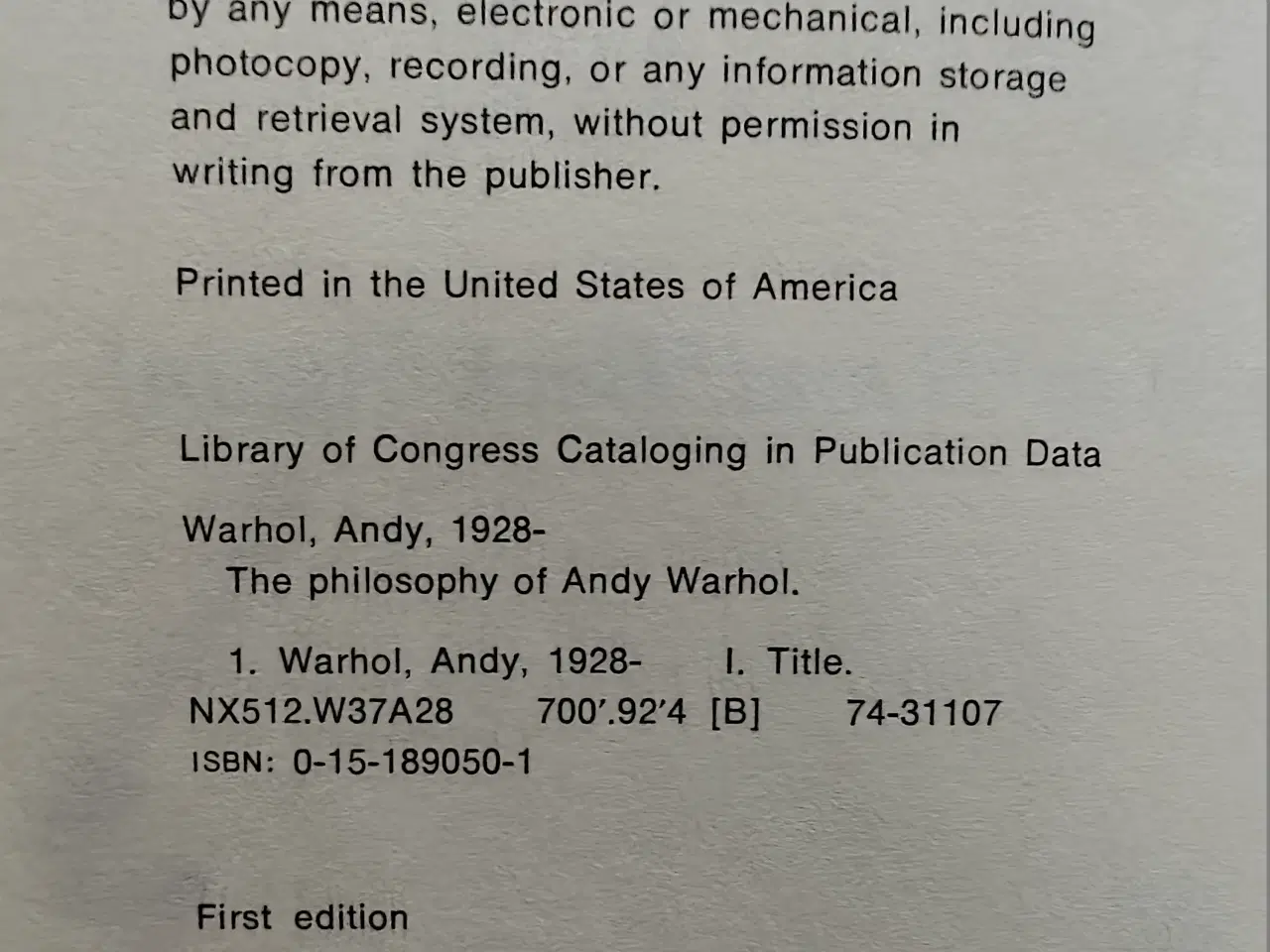 Billede 6 - Philosophy of Andy Warhol : From A to B and Back A