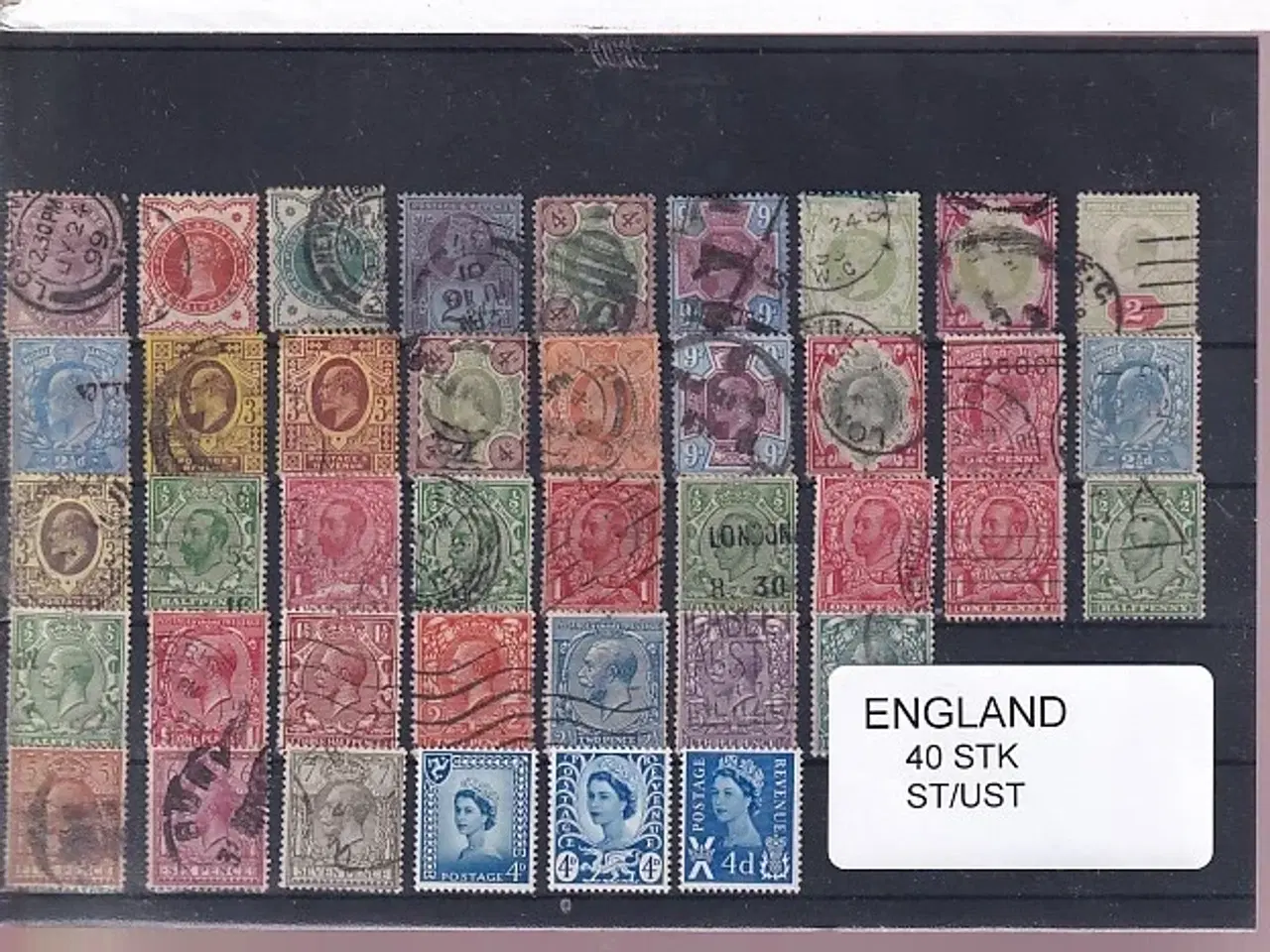 Billede 1 - England - 40 Stk. -  Stemplet/Ustemplet