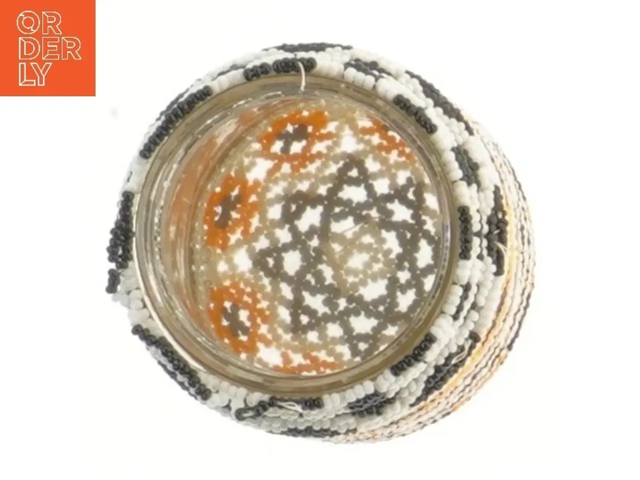 Billede 2 - Dekoreret glasbeholder (str. 12,5 cm)med perler