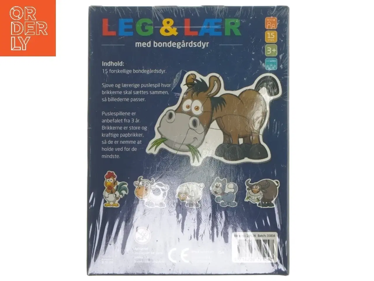 Billede 3 - Leg & Lær bondegårdsdyr puslespil (str. 19x14 cm)