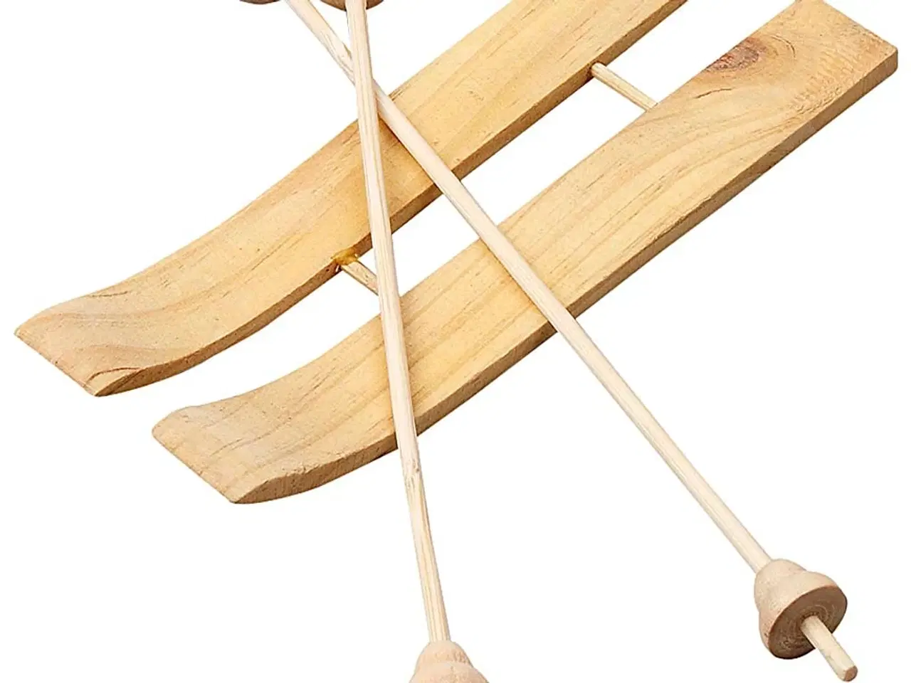 Billede 1 - Træski med Stave - 3 Par i Pakke, 11x3,8 cm