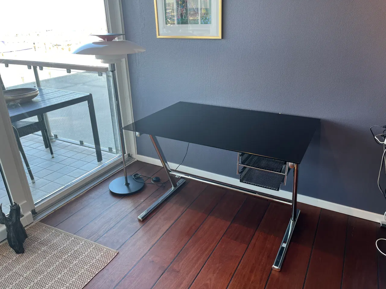 Billede 4 - Skrivebord med sort glasplade