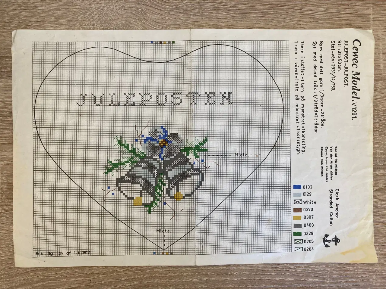 Billede 1 - Cewec broderimønster: Juleposten