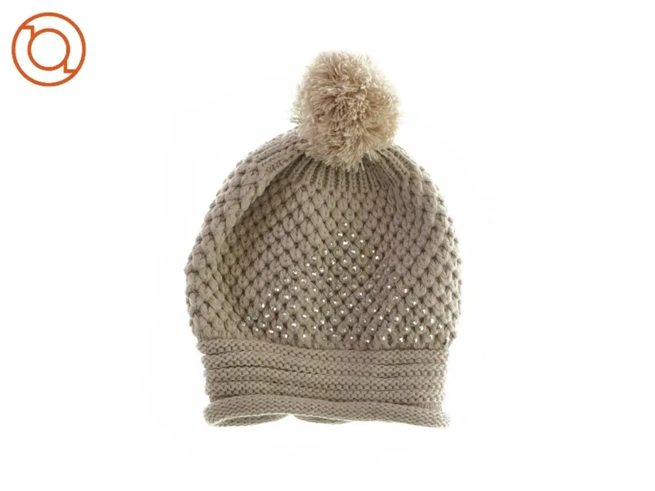 Billede 1 - Hue i strik med sten på fronten