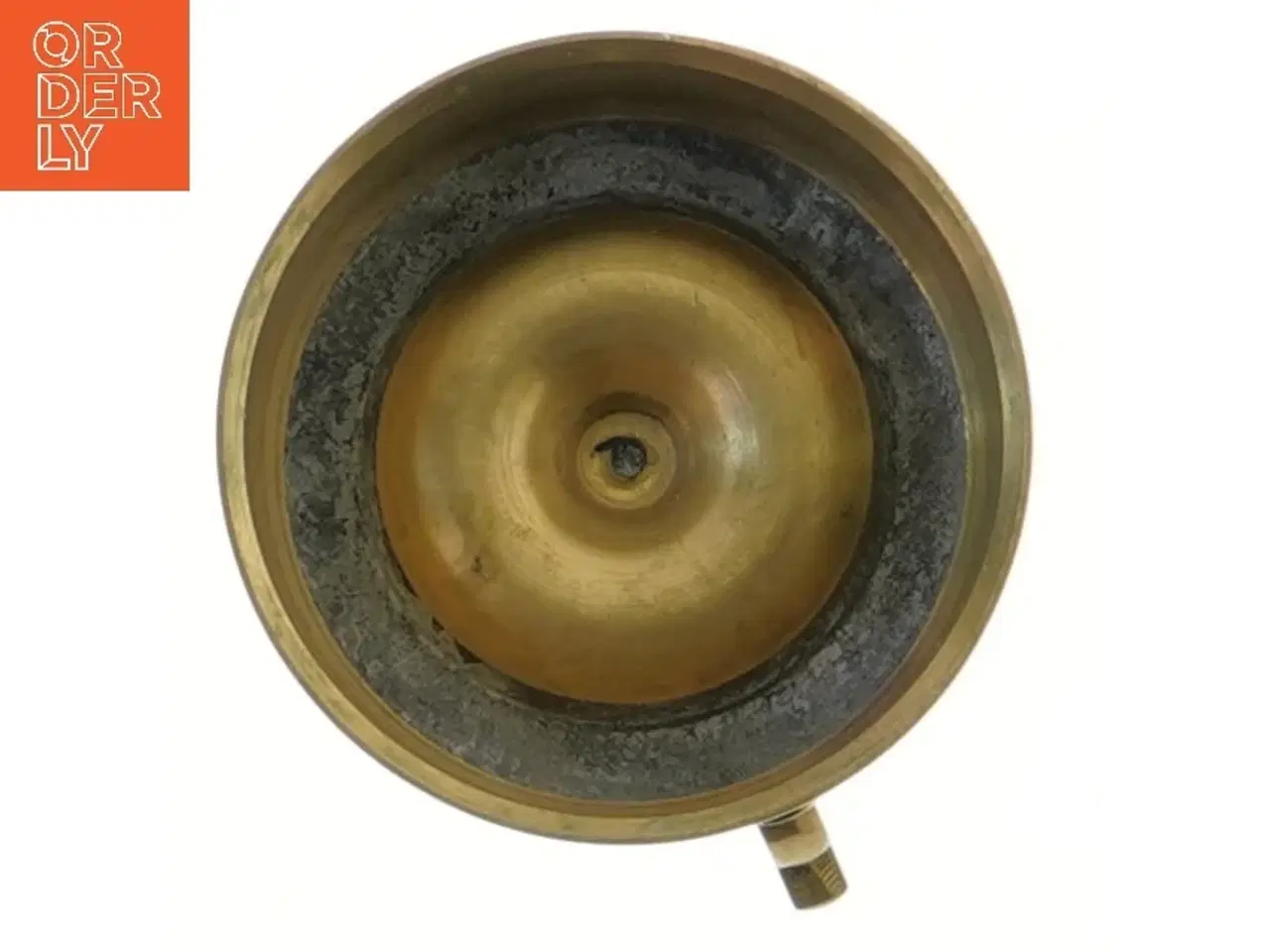 Billede 3 - Flot, antik messing lysestage med hank (str. Ø 10 cm)