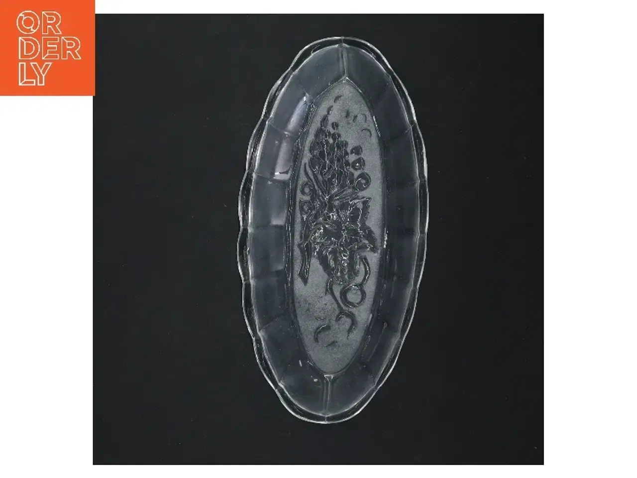 Billede 3 - Gammelt Oval glasfad fra holmegaard 22 cm (str. 22 cm)