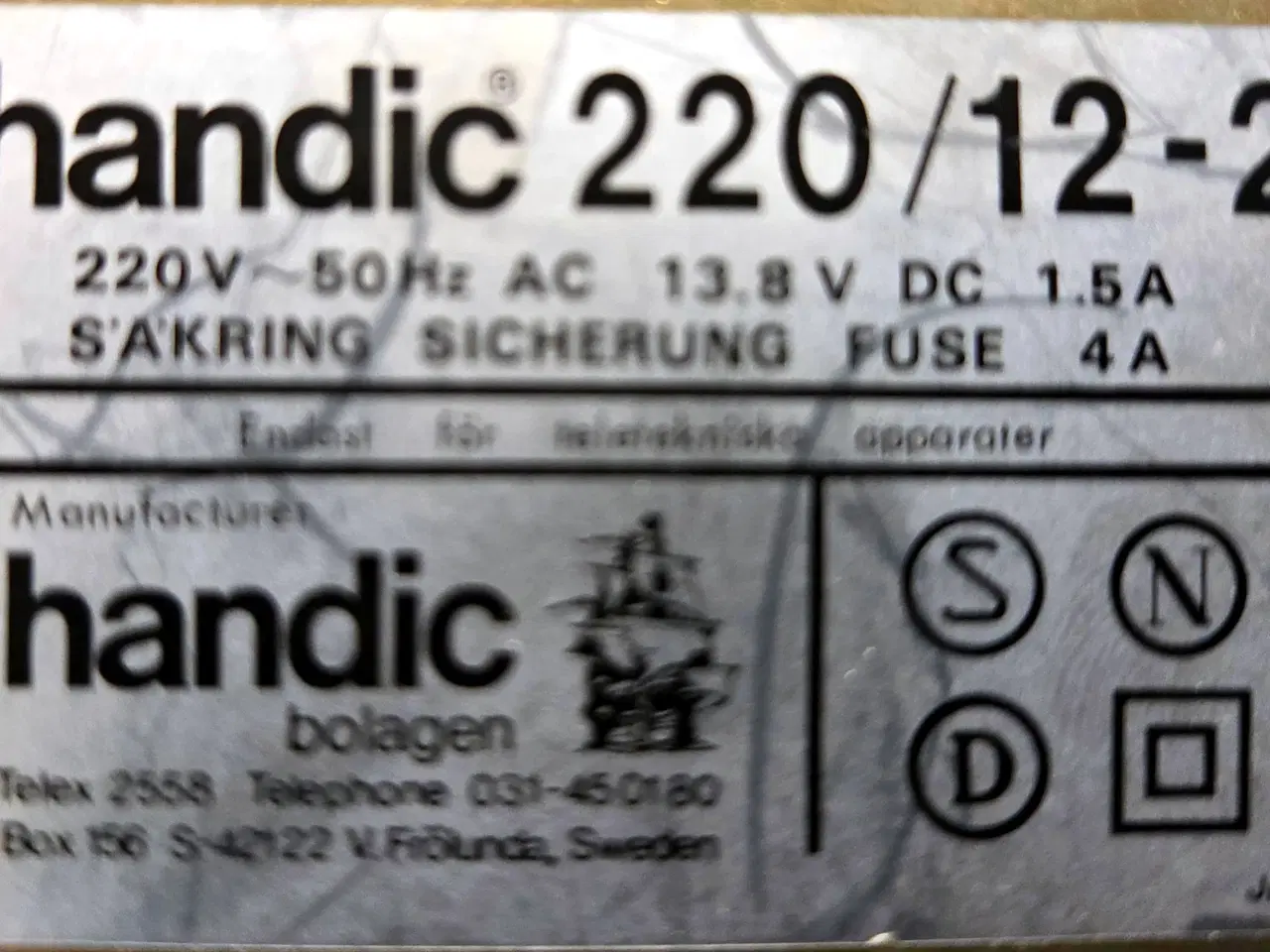 Billede 3 - Strømforsyning Handic 
