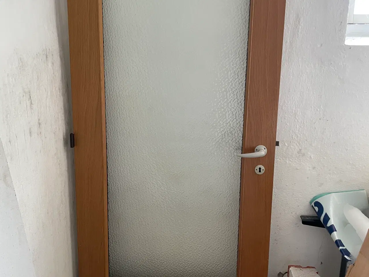 Billede 1 - Indvendig dør med råglas vindfangsdør. 100kr