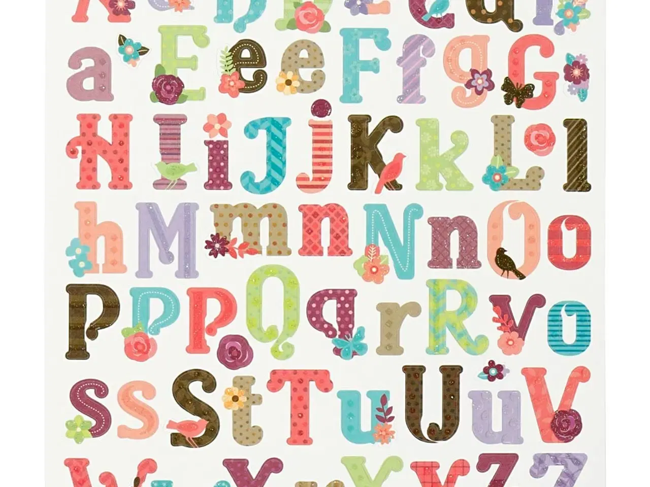 Billede 1 - Glitter Alfabet Stickers - 15x16,5 cm Ark