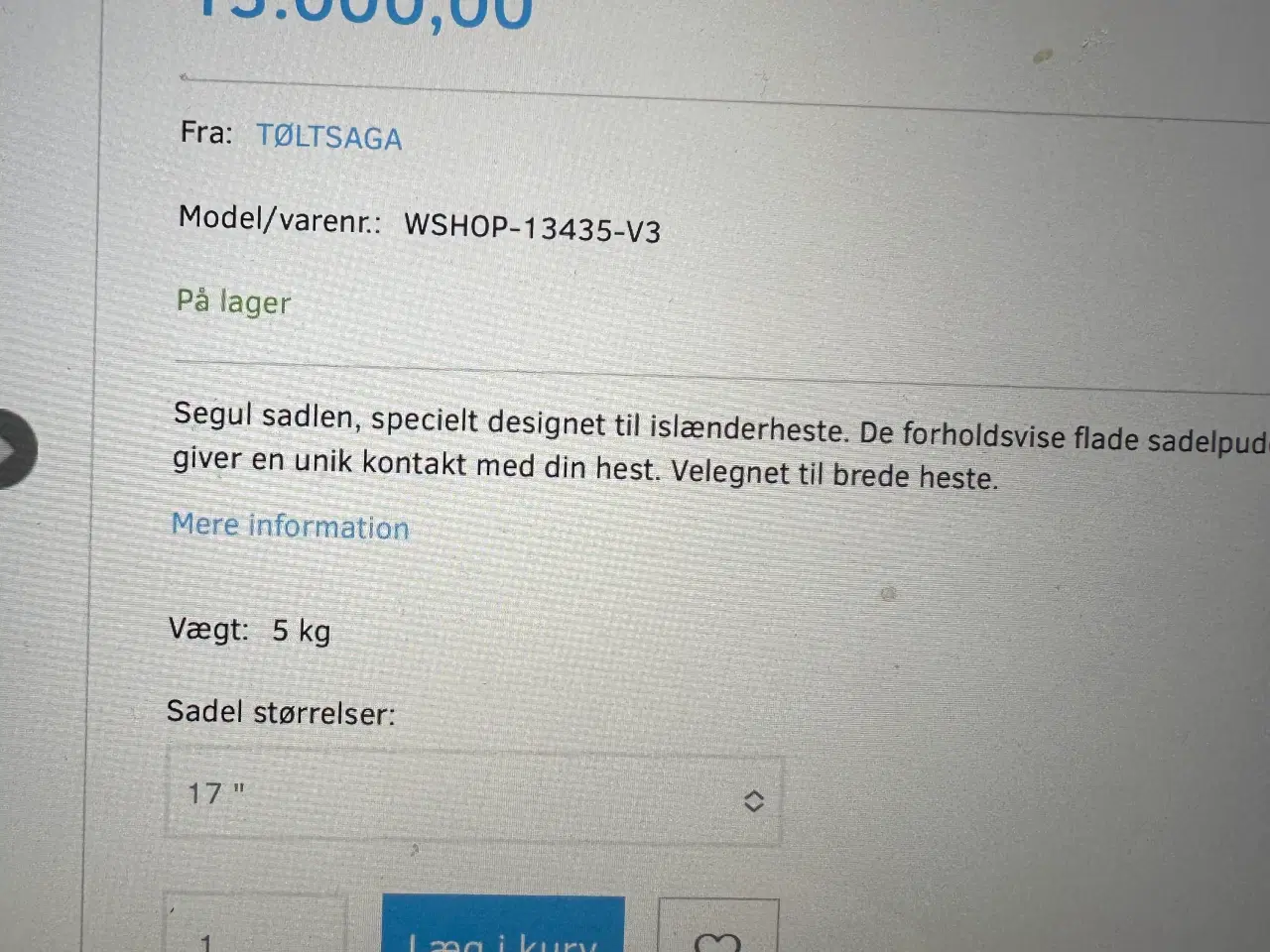 Billede 11 - Tøltsaga segul A bom ny sadel spar 50% også gjorde