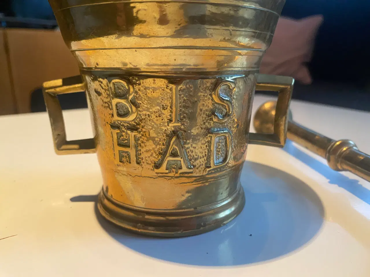 Billede 1 - Messing Morter med Pistil