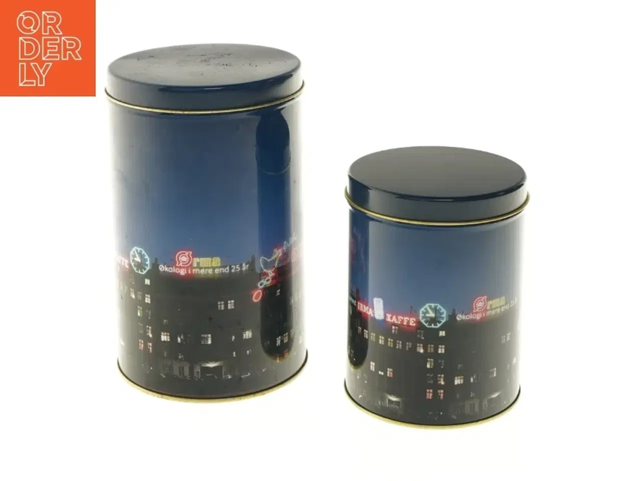 Billede 1 - Metaldåser med bymotiv fra Coop (str. Ø 10 og 11,5 cm længde 13 og 18 cm)