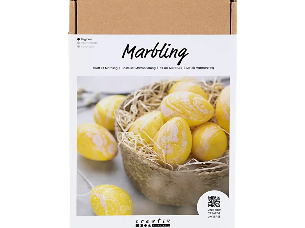 Billede 1 - DIY Marmorering Kit - Rosa & Gul til Påskeæg