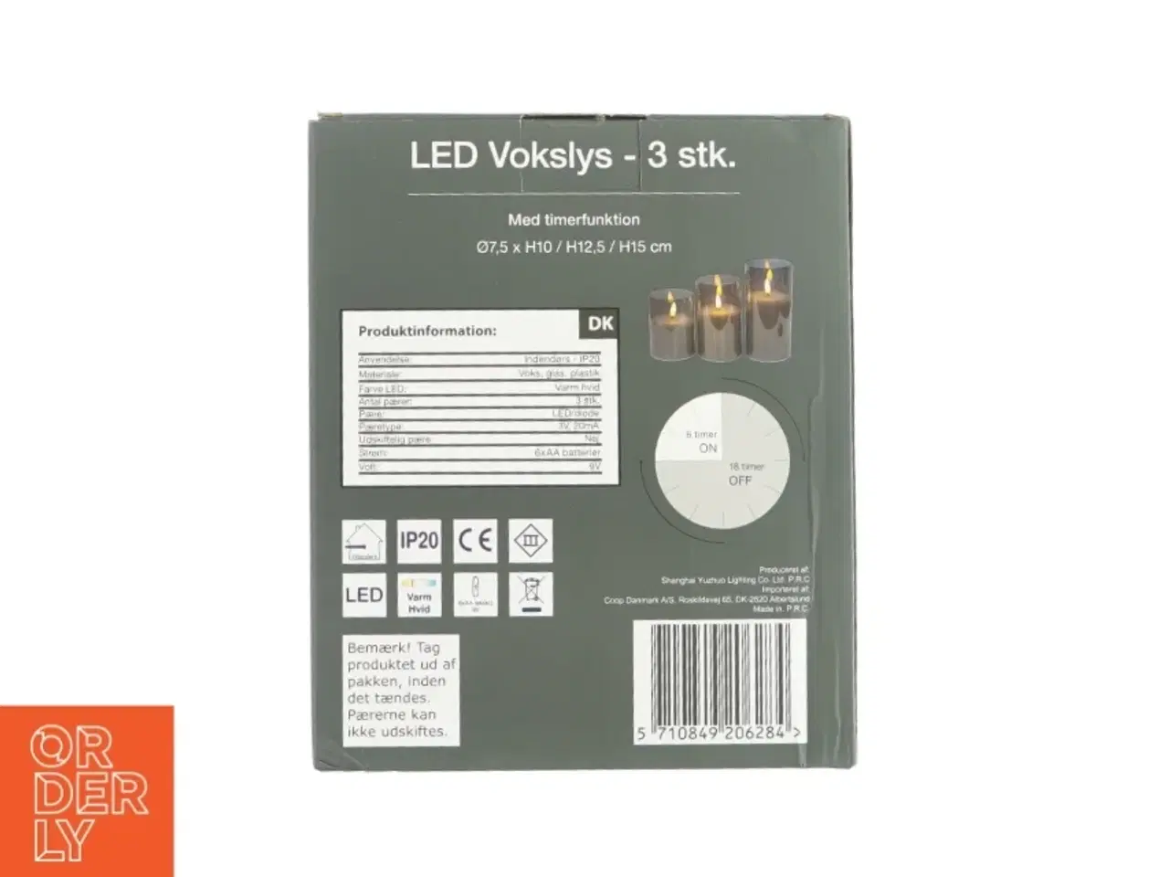 Billede 1 - LED vokslys 3 styk (str. HØ: 10 x 12,5 og 15 x7,5)