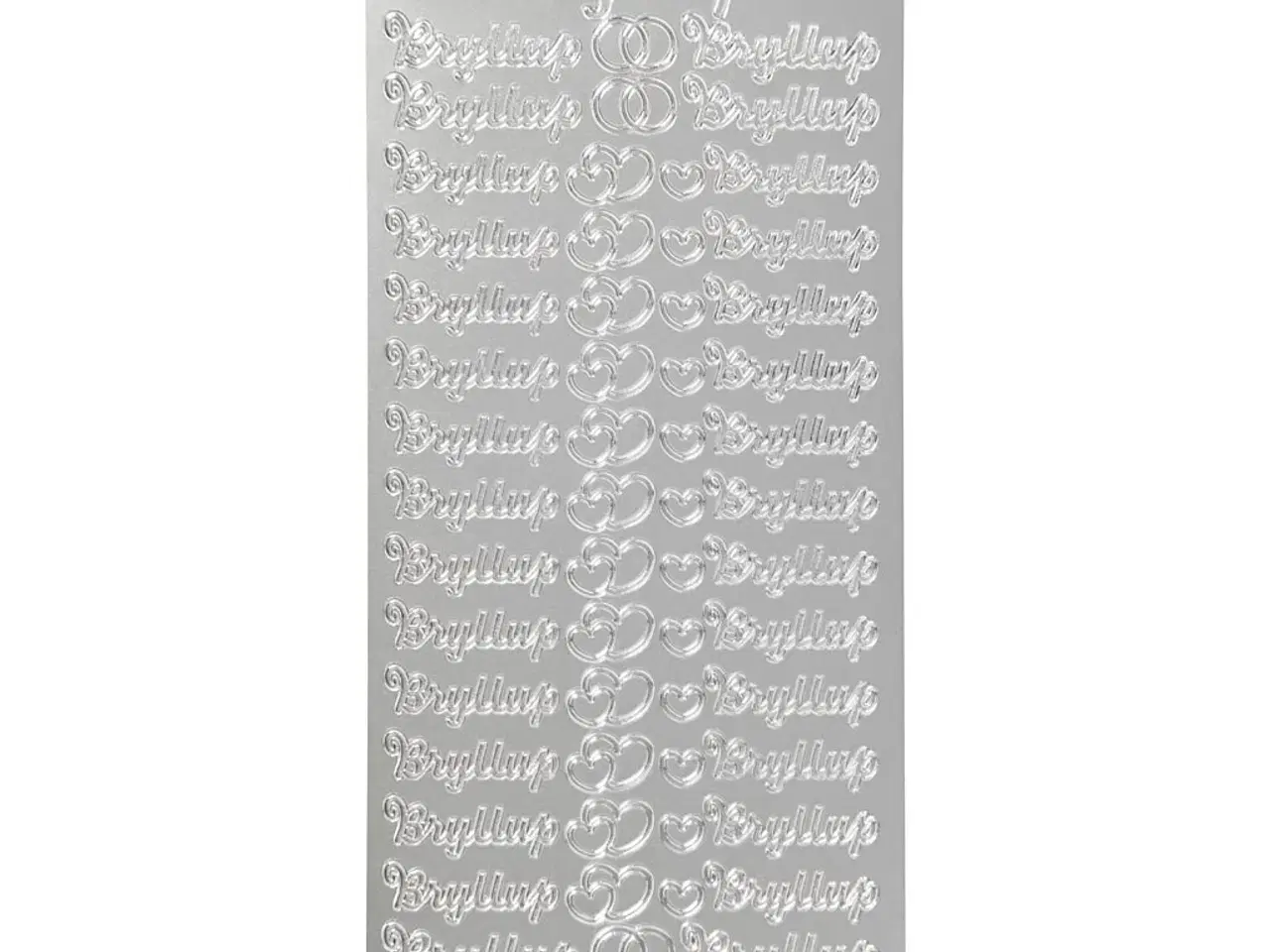Billede 1 - Stickers, bryllup, ark 10x23 cm, sølv, 1 ark