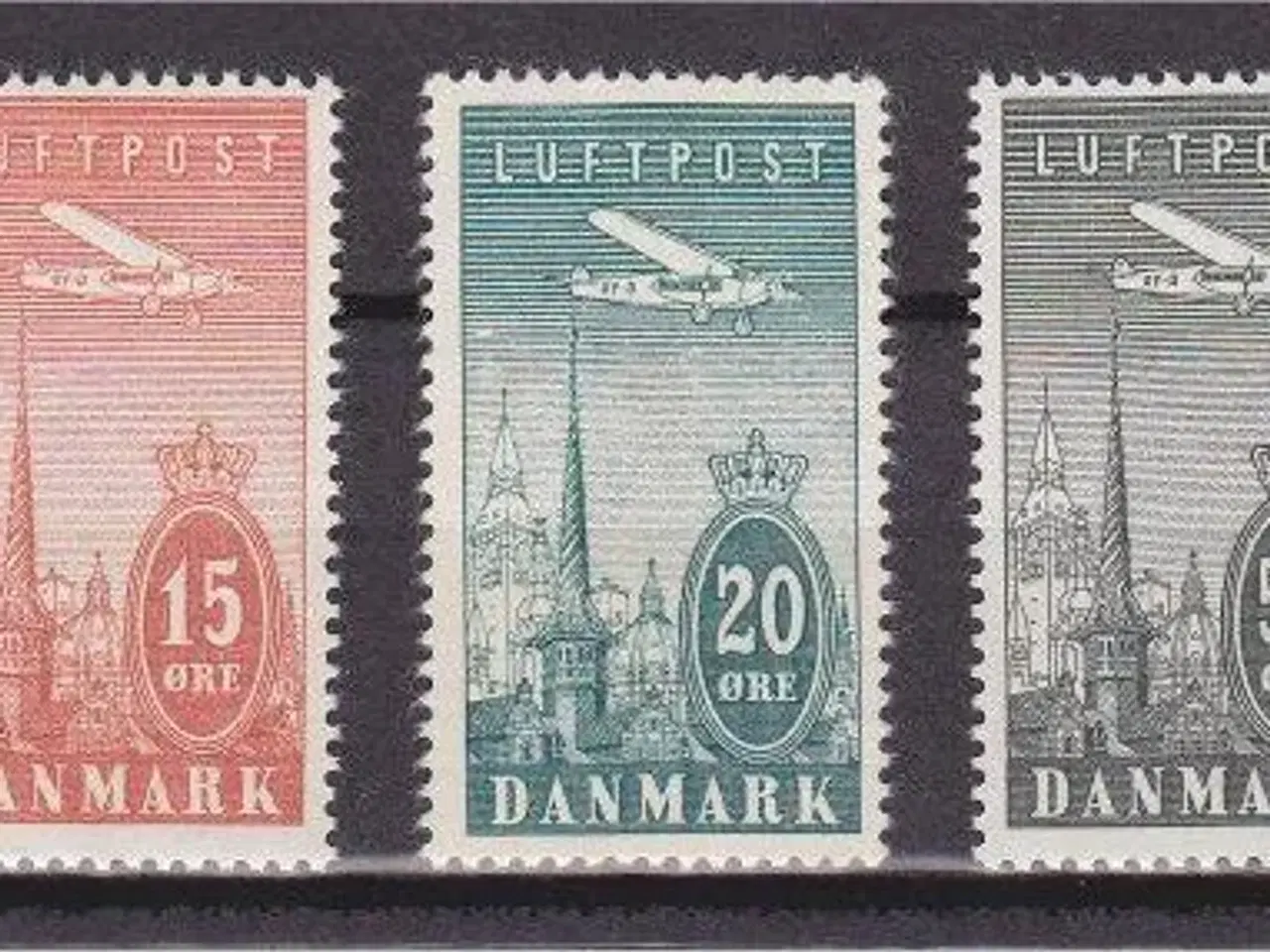 Billede 1 - Danmark - Luftpostfrimærker, afa 216-20 postfriske