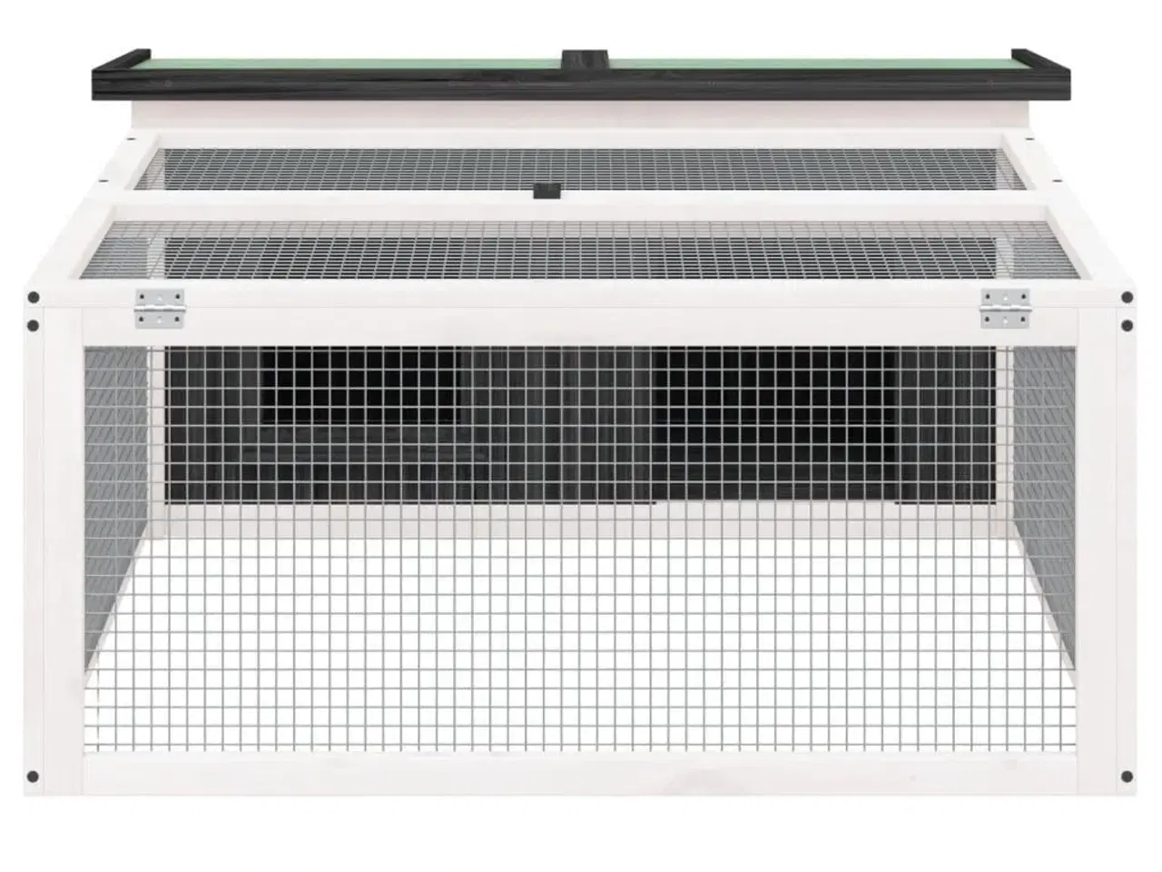 Billede 3 - Kaninbur 117,5x97x47,5 cm massivt fyrretræ grå